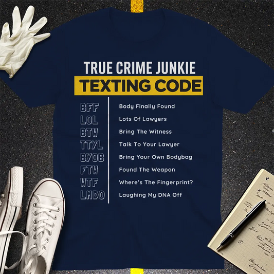 True Crime Junkie Code T-Shirt - Navy