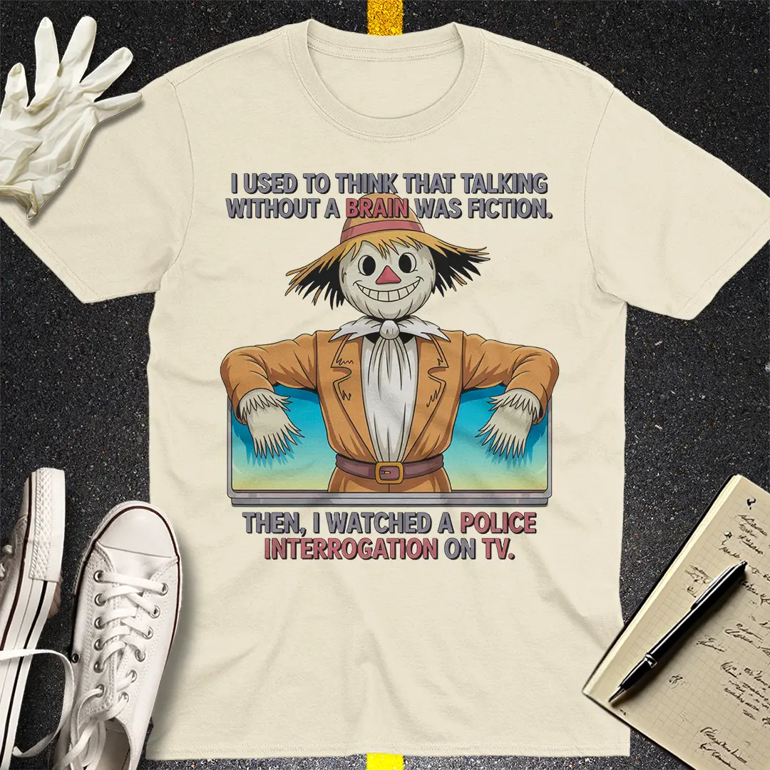 No Brain Interrogation T-Shirt - Natural
