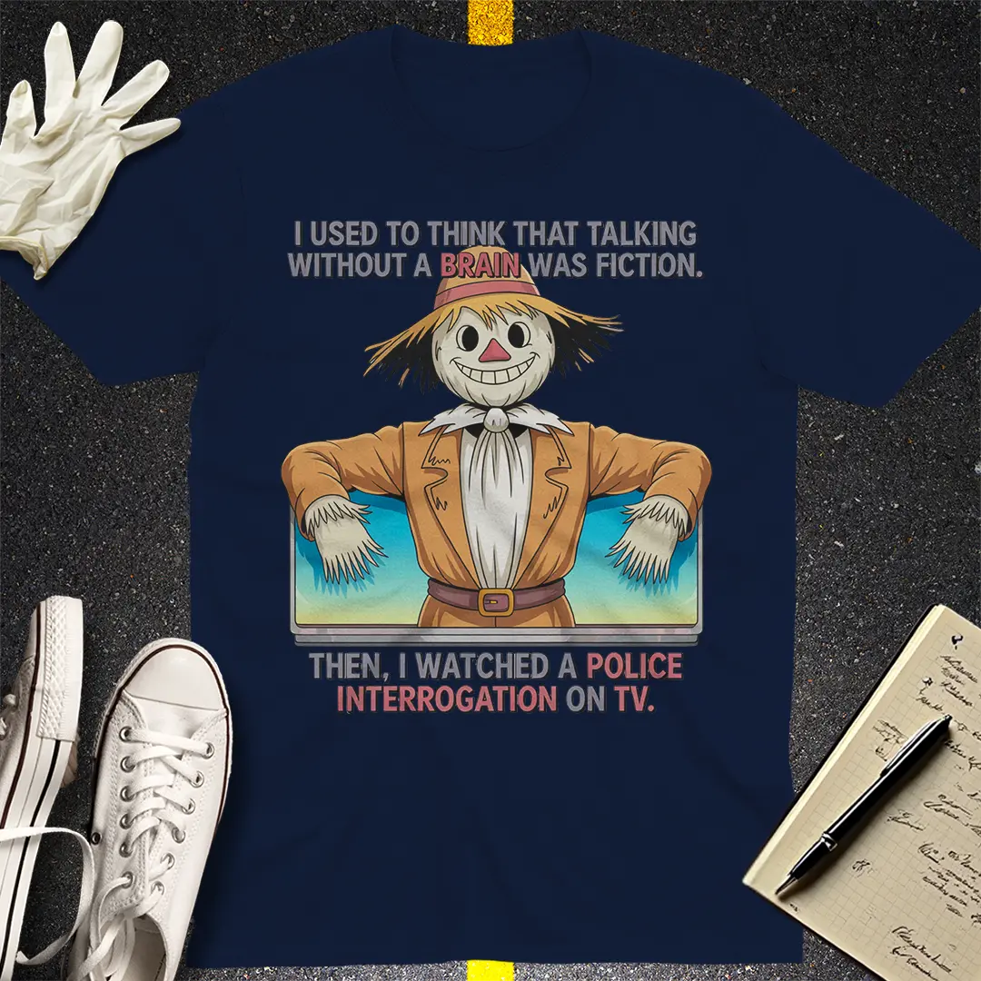No Brain Interrogation T-Shirt - Navy