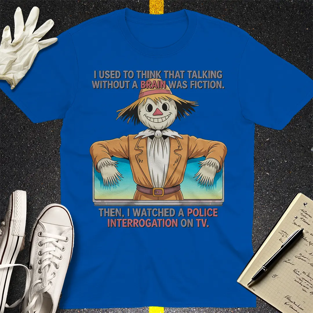 No Brain Interrogation T-Shirt - Royal
