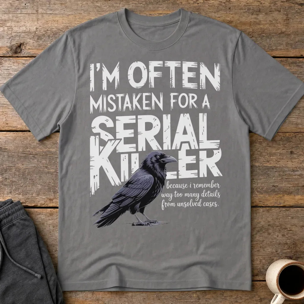Serial Killer Vibes T-Shirt - Charcoal