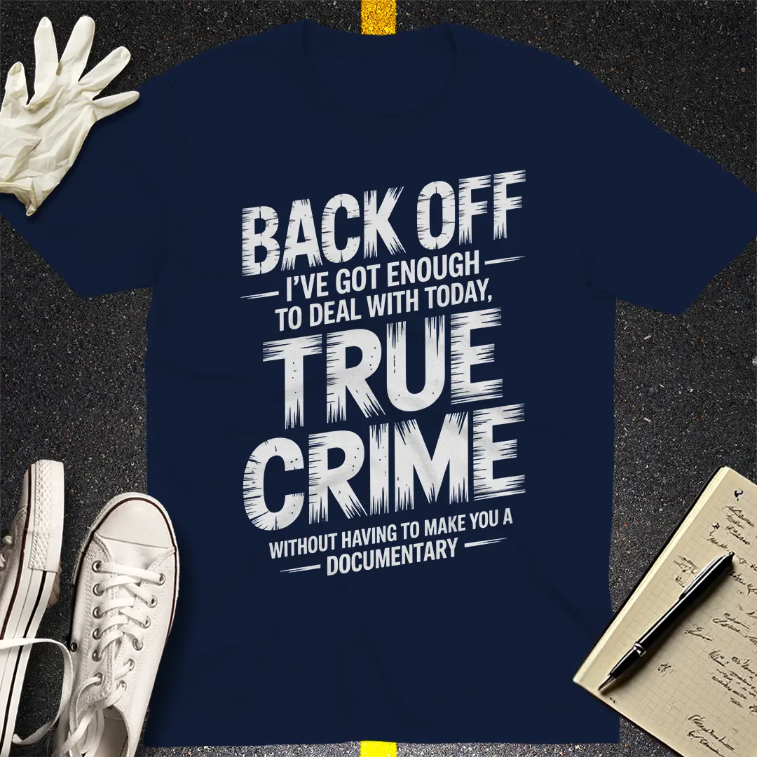 True Crime Documentary Threat T-Shirt - Navy