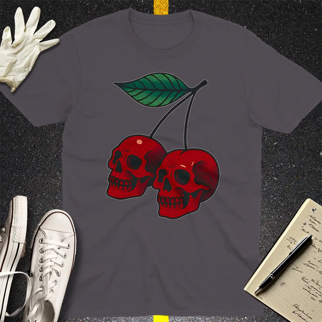 Cherry Skulls T-Shirt - Charcoal