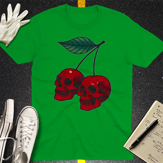 Cherry Skulls T-Shirt - Irish Green