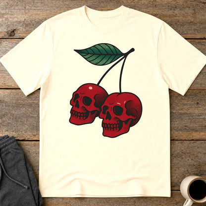 Cherry Skulls T-Shirt - Natural