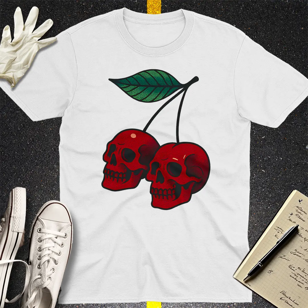 Cherry Skulls T-Shirt - White