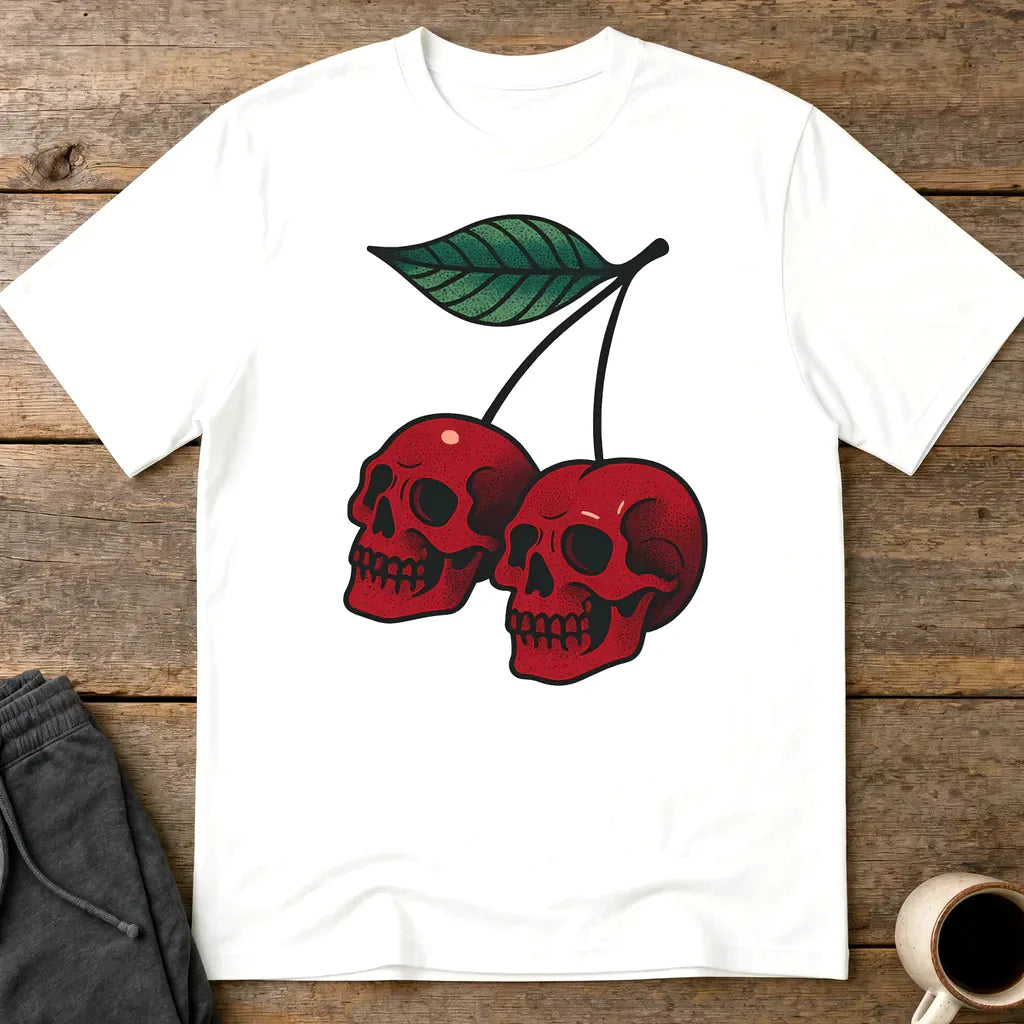 Cherry Skulls T-Shirt - White