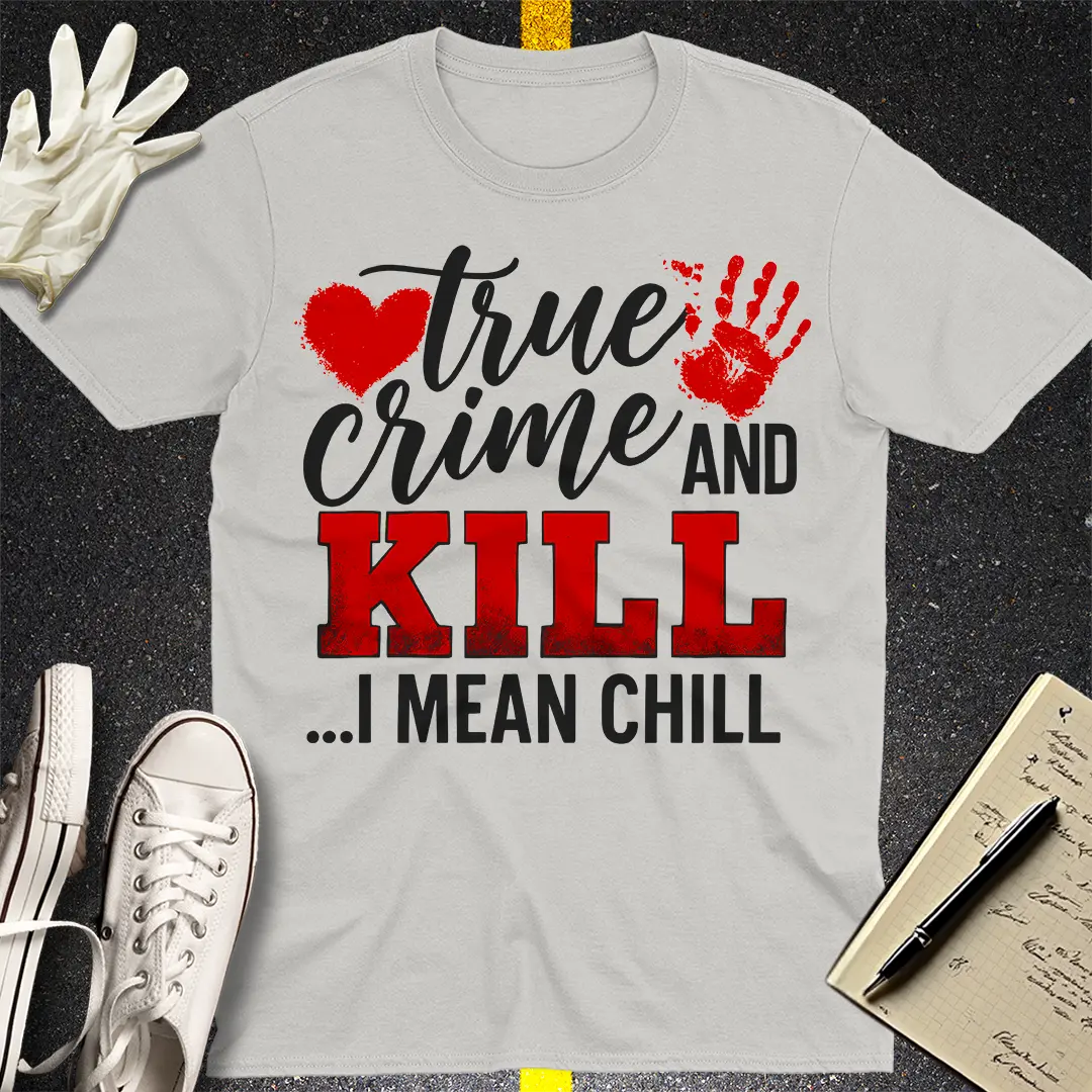 True Crime and Kill T-Shirt - Ice Grey