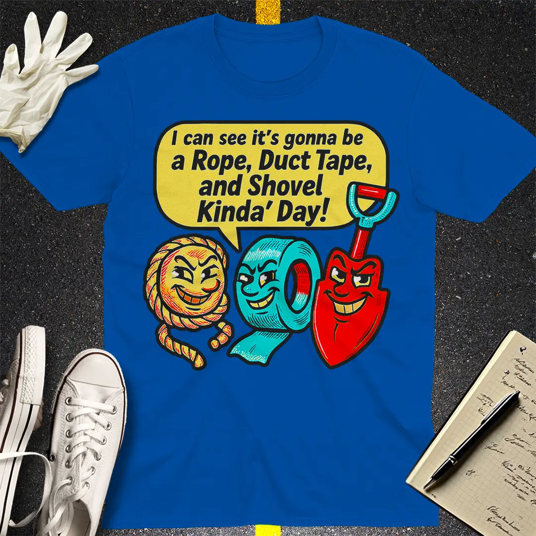 Rope Duct Tape Shovel T-Shirt - Royal