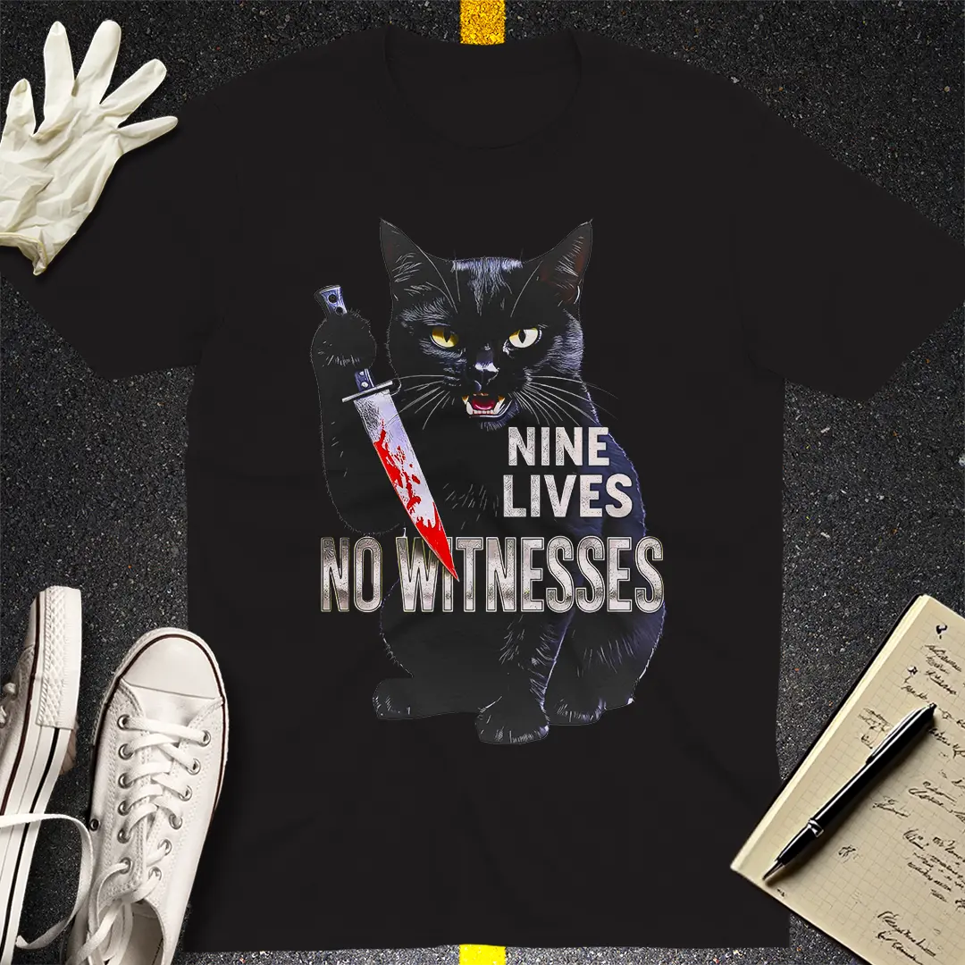 Nine Lives No Witnesses T-Shirt - Black