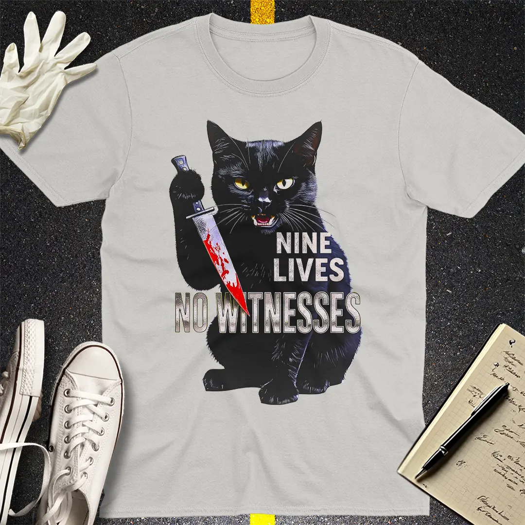 Nine Lives No Witnesses T-Shirt - Ice Grey