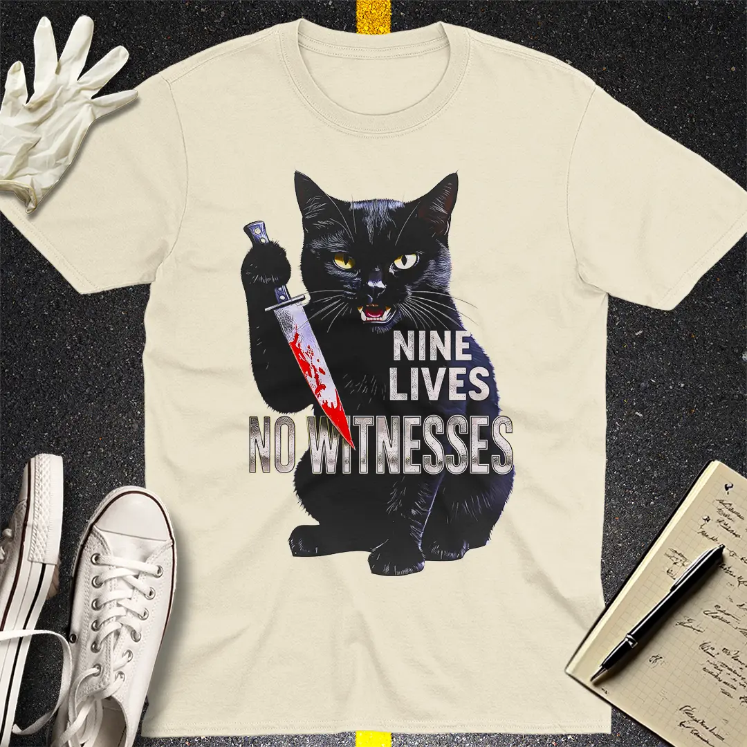 Nine Lives No Witnesses T-Shirt - Natural