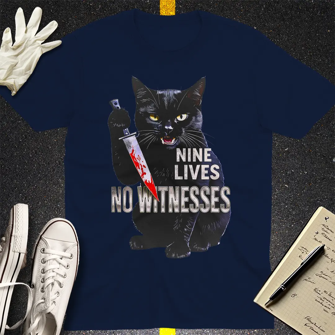 Nine Lives No Witnesses T-Shirt - Navy