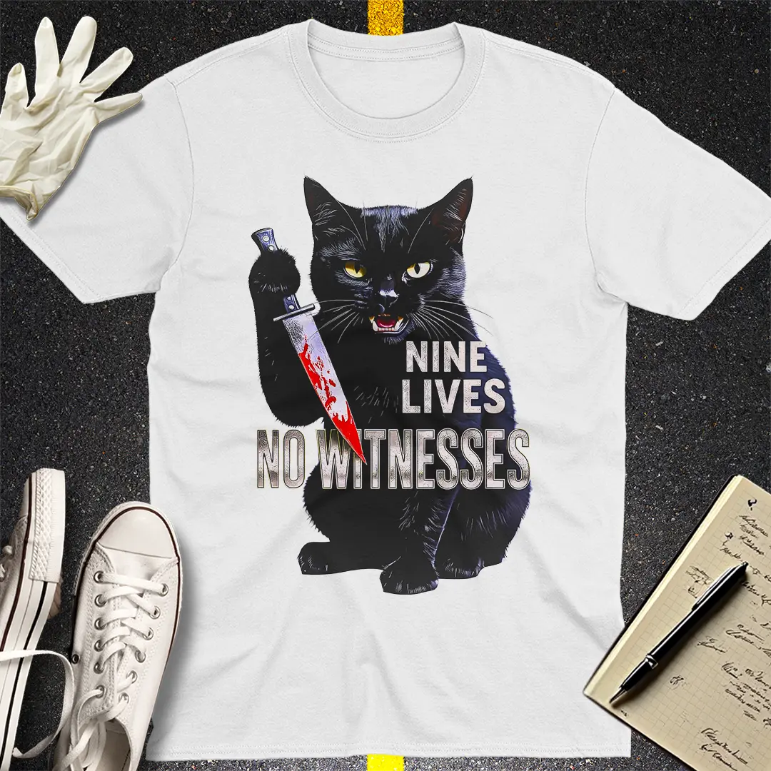 Nine Lives No Witnesses T-Shirt - White