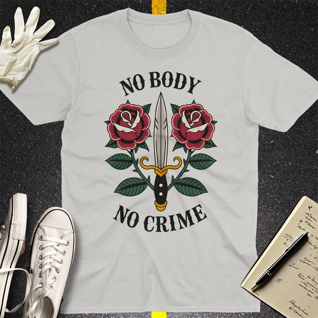 No Body No Crime T-Shirt - Ice Grey