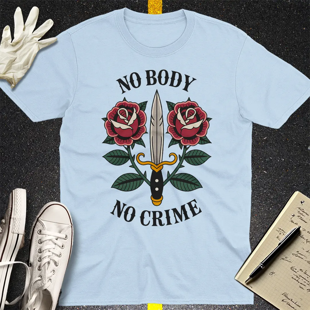 No Body No Crime T-Shirt - Light Blue