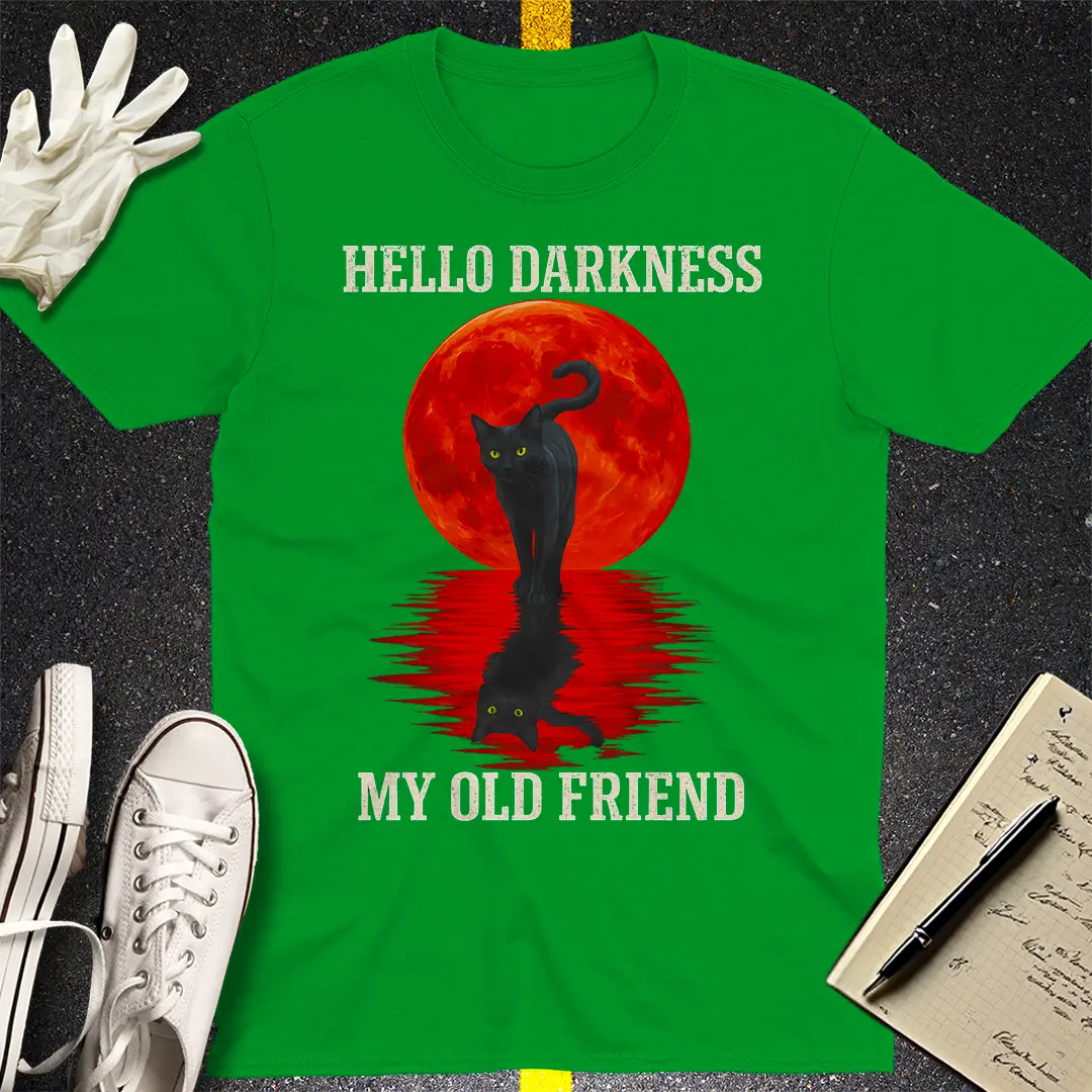 Hello Darkness Cat T-Shirt - Irish Green