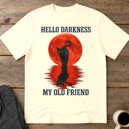 Hello Darkness Cat T-Shirt - Natural
