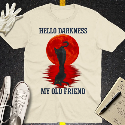 Hello Darkness Cat T-Shirt - Natural