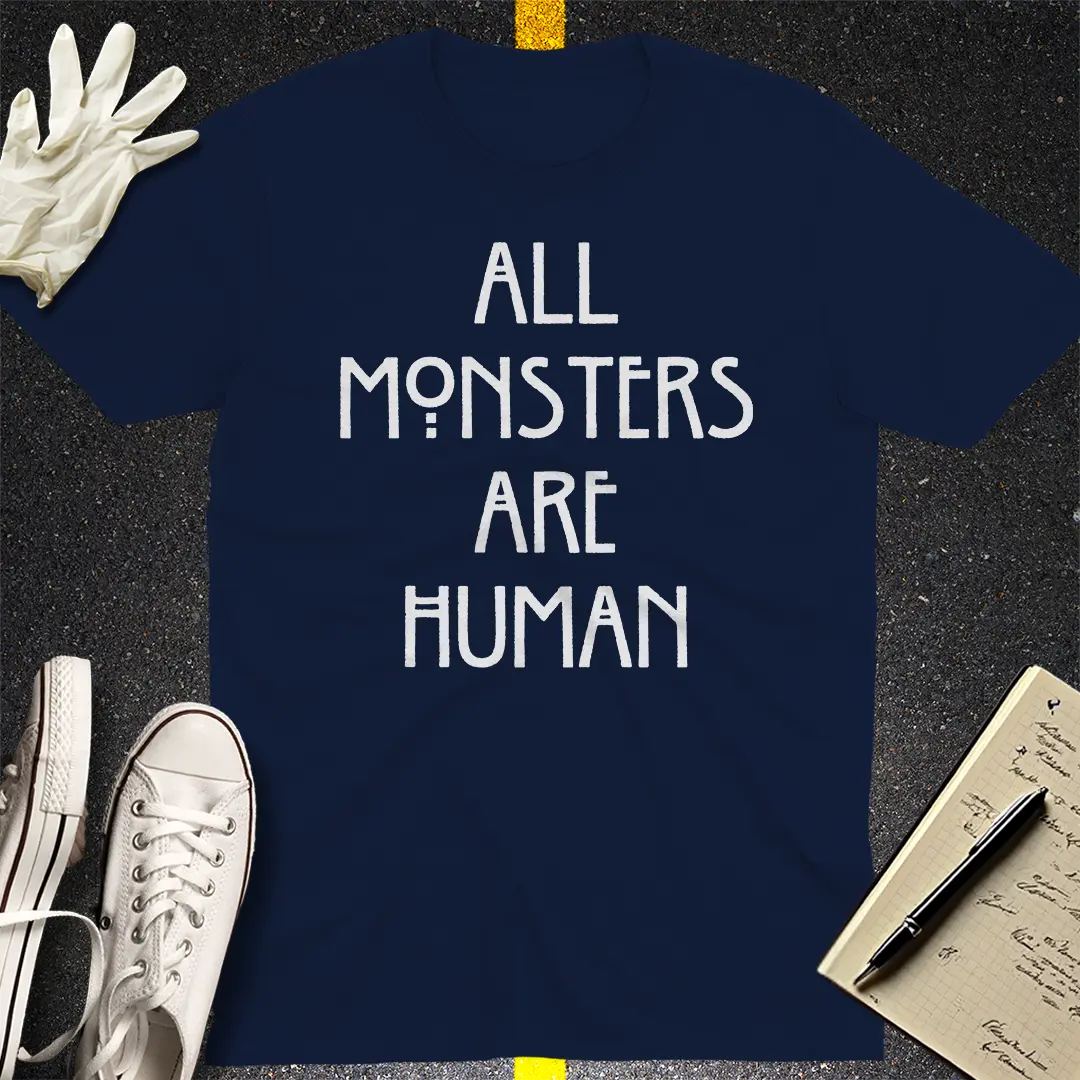 All Monsters Are Human T-Shirt - Navy