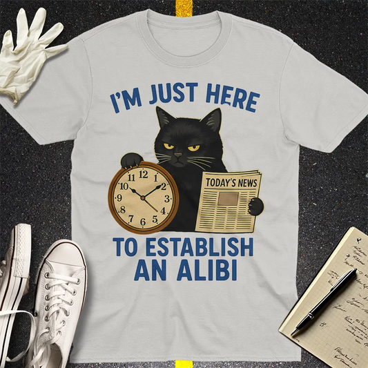 Establishing Alibi Cat T-Shirt - Ice Grey