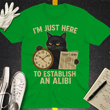 Establishing Alibi Cat T-Shirt - Irish Green