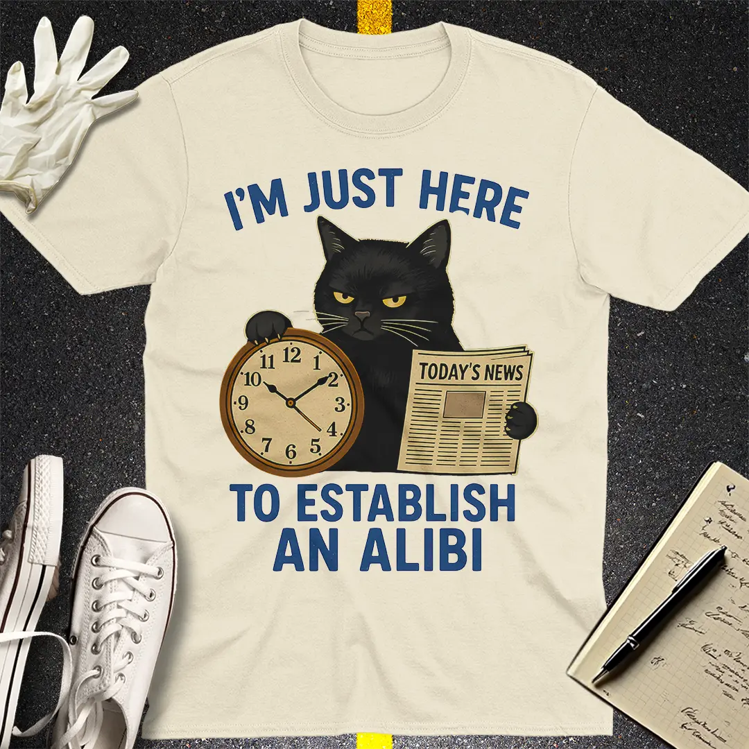 Establishing Alibi Cat T-Shirt - Natural