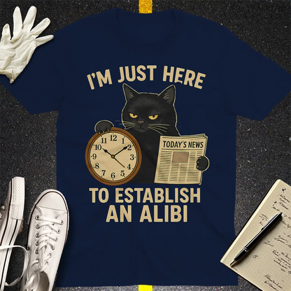 Establishing Alibi Cat T-Shirt - Navy