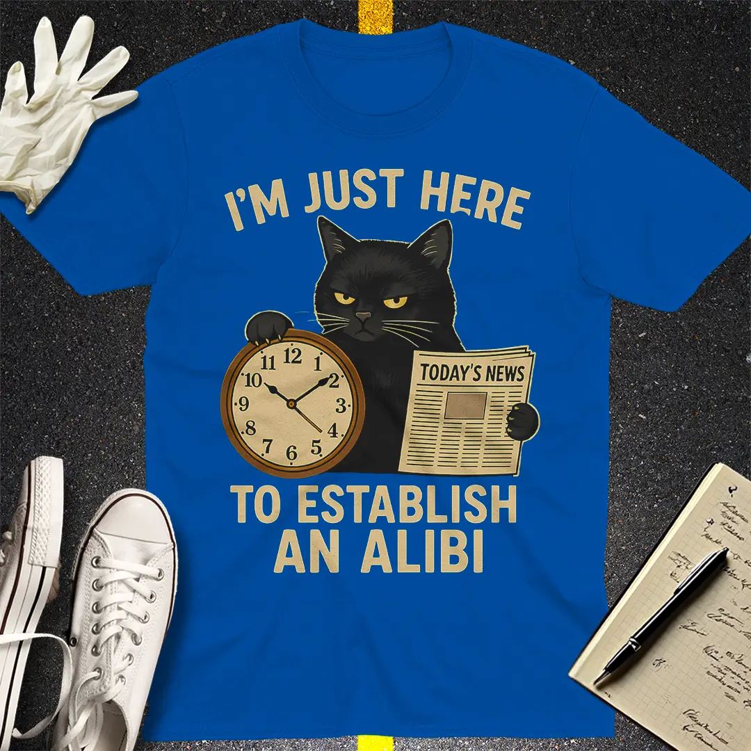 Establishing Alibi Cat T-Shirt - Royal