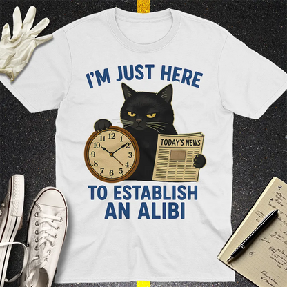 Establishing Alibi Cat T-Shirt - White