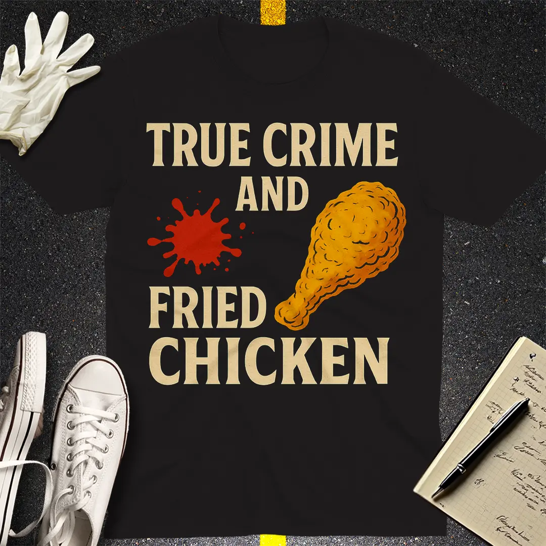 True Crime and Fried Chicken T-Shirt - Black