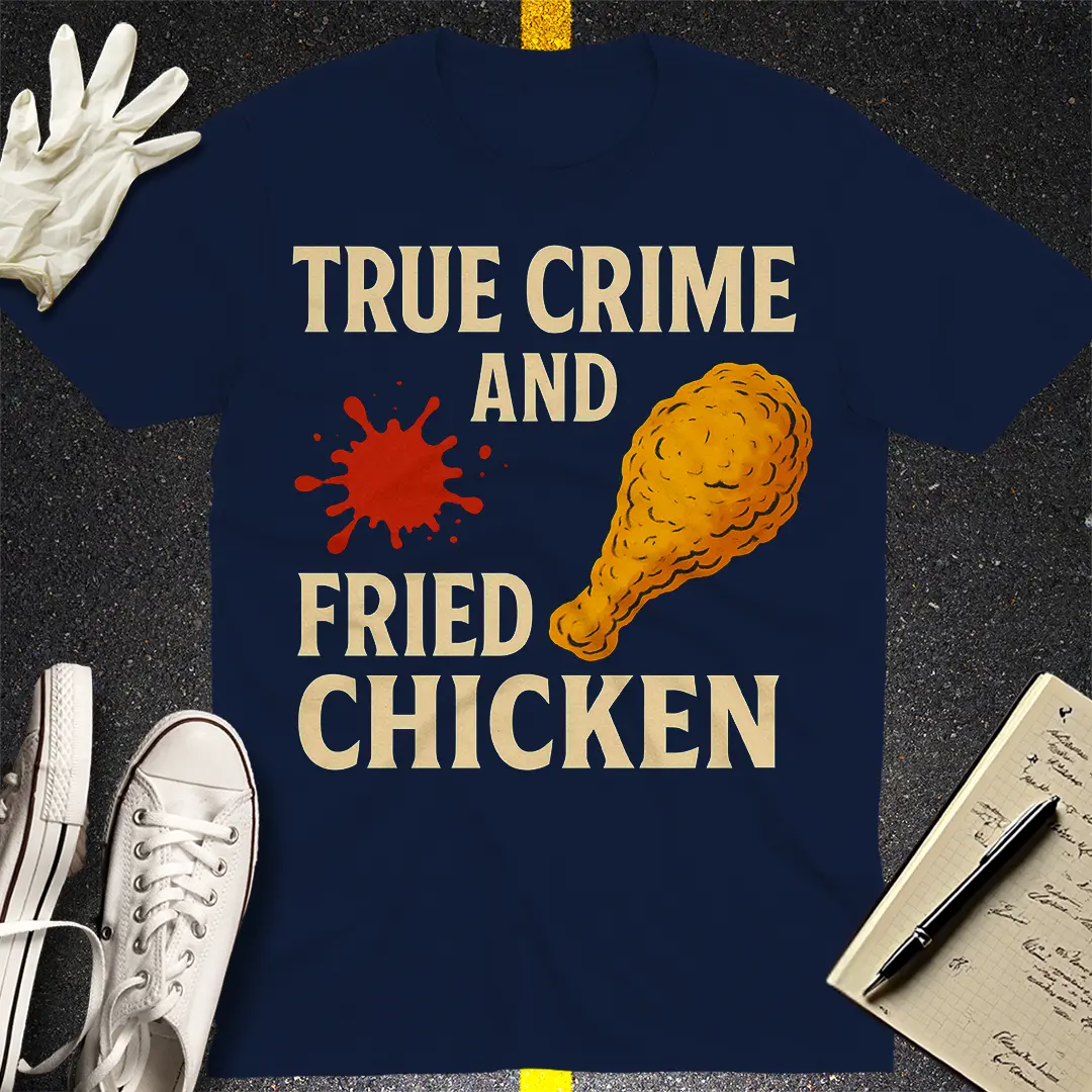 True Crime and Fried Chicken T-Shirt - Navy