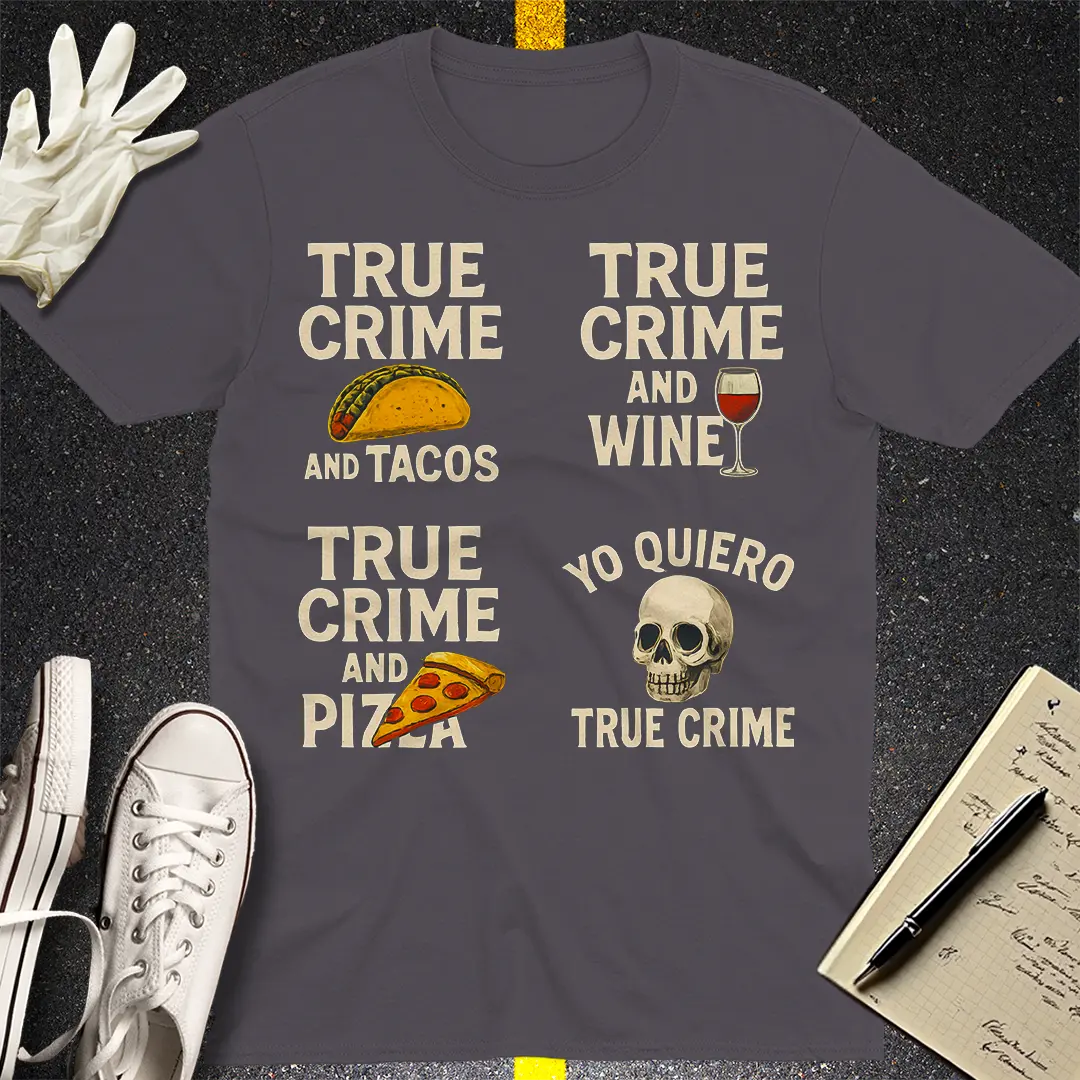 True Crime Lovers T-Shirt - Charcoal