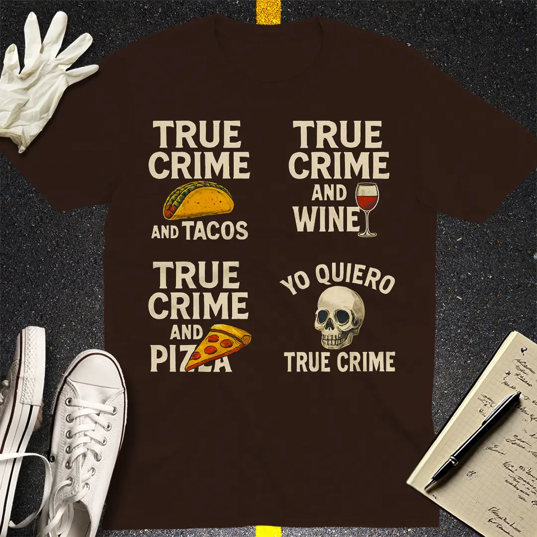 True Crime Lovers T-Shirt - Dark Chocolate