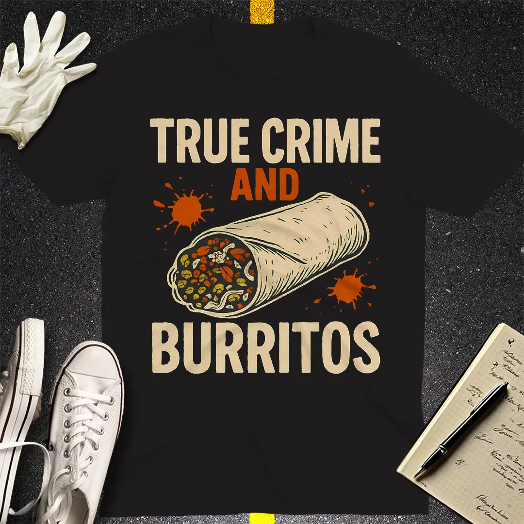 True Crime and Burritos T-Shirt - Black