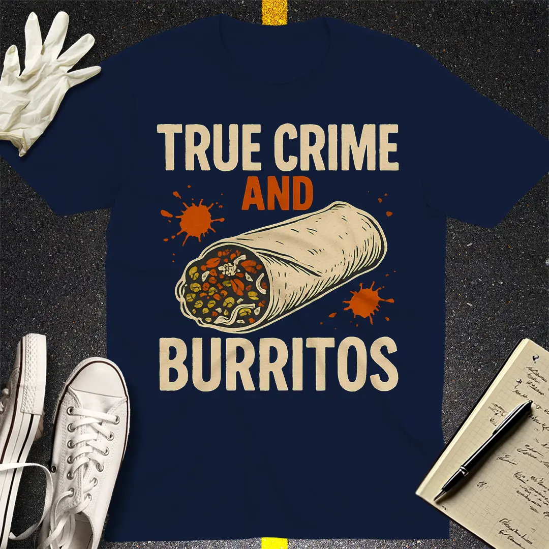 True Crime and Burritos T-Shirt - Navy