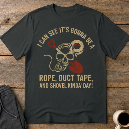 Rope, Duct Tape & Shovel T-Shirt - Black