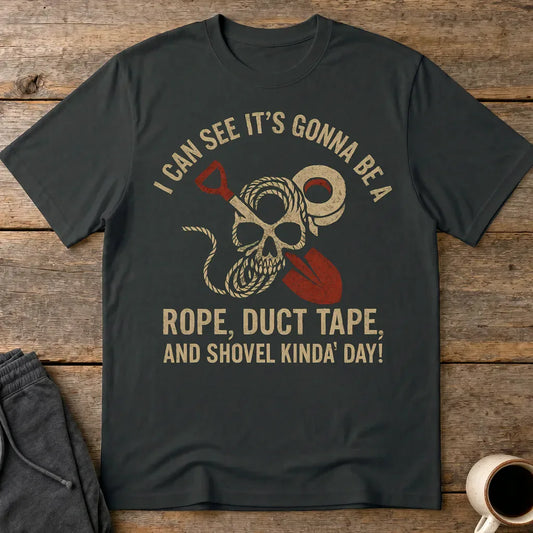 Rope, Duct Tape & Shovel T-Shirt - Black