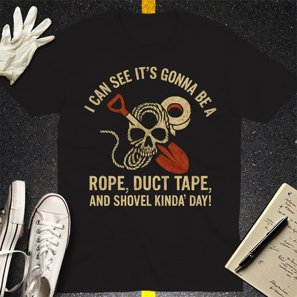Rope, Duct Tape & Shovel T-Shirt - Black