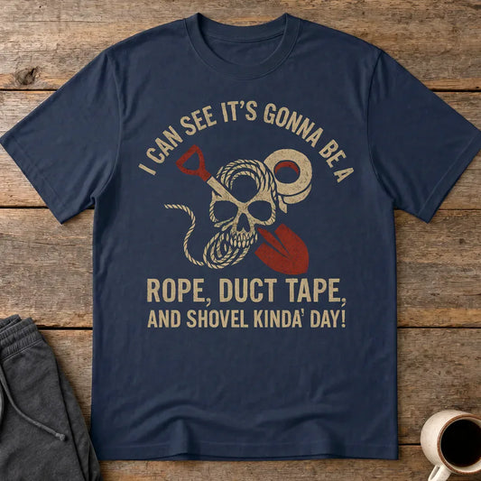 Rope, Duct Tape & Shovel T-Shirt - Navy