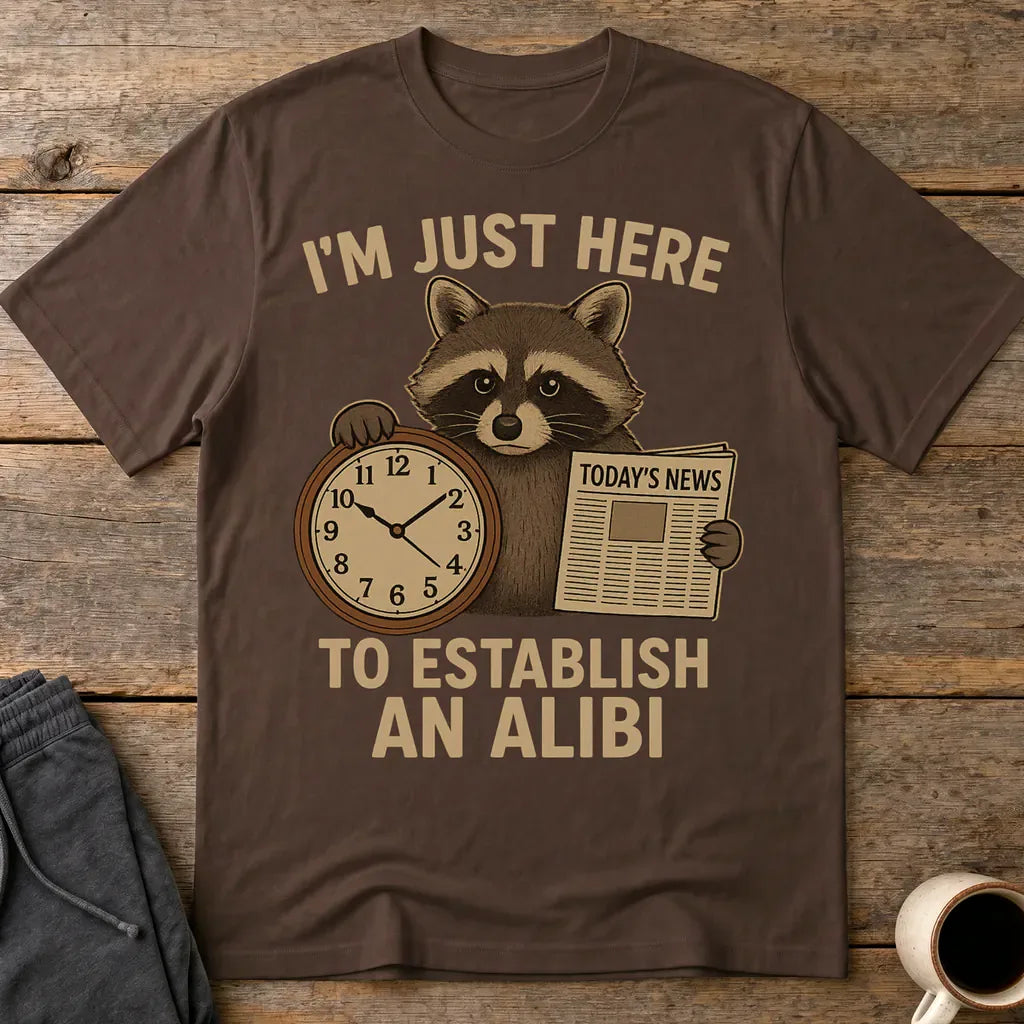 Alibi Raccoon T-Shirt - Dark Chocolate