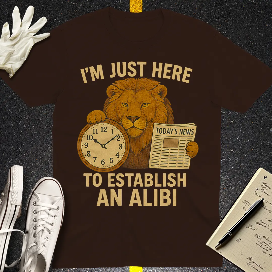 Establish an Alibi T-Shirt - Dark Chocolate