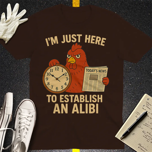 Alibi Chicken T-Shirt - Dark Chocolate