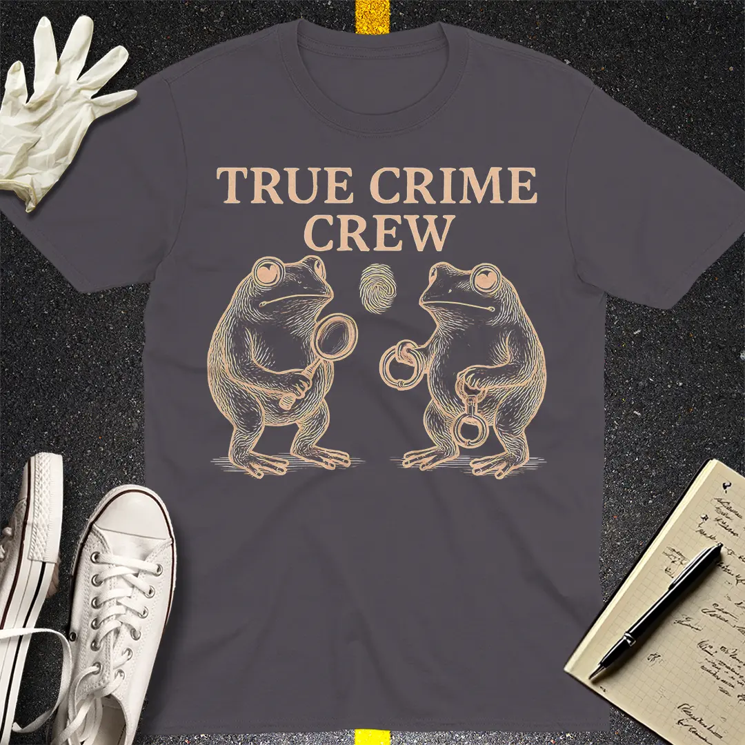 True Crime Crew T-Shirt - Charcoal