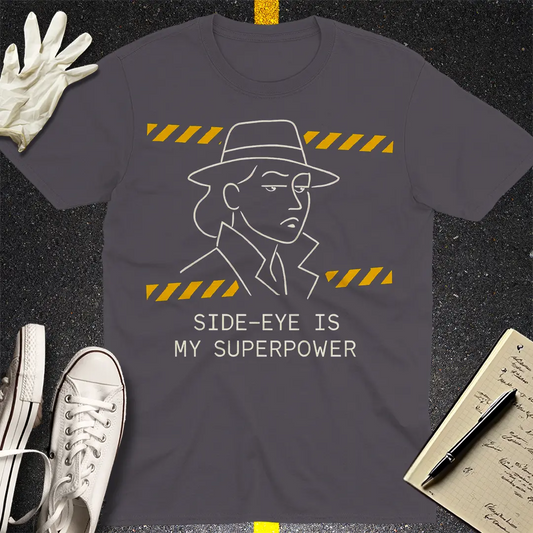 Side-Eye Superpower T-Shirt - Charcoal