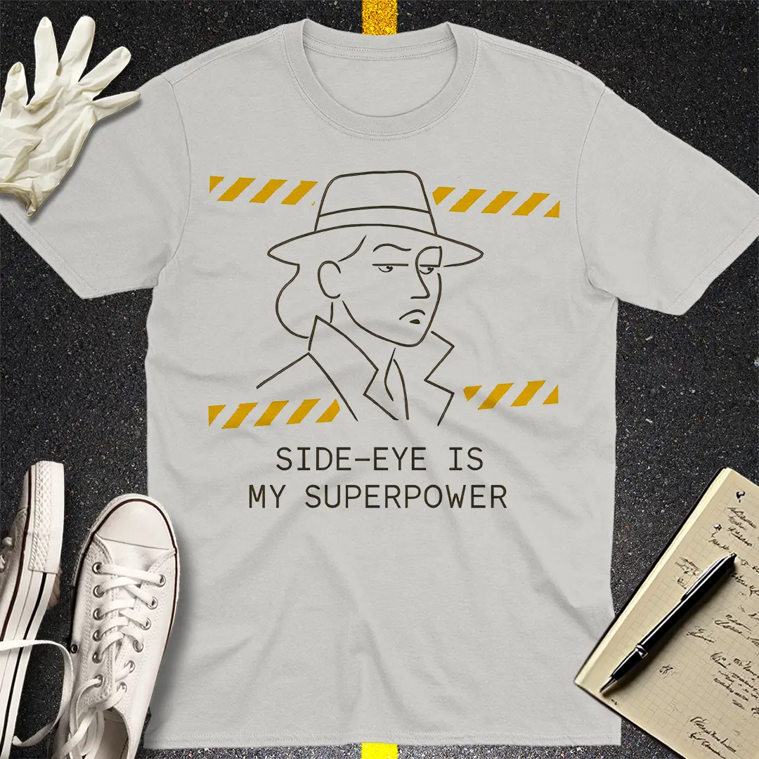 Side-Eye Superpower T-Shirt - Ice Grey
