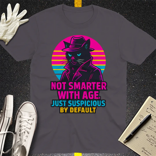 Suspicious Cat Noir T-Shirt - Charcoal