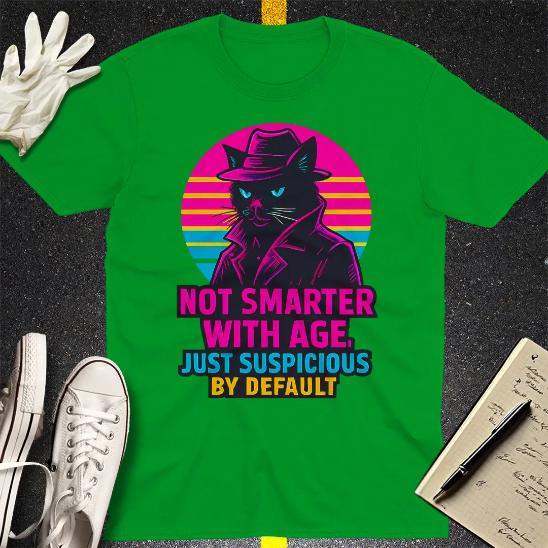 Suspicious Cat Noir T-Shirt - Irish Green