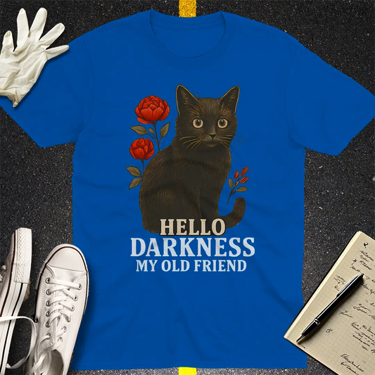 Hello Darkness Cat T-Shirt - Royal