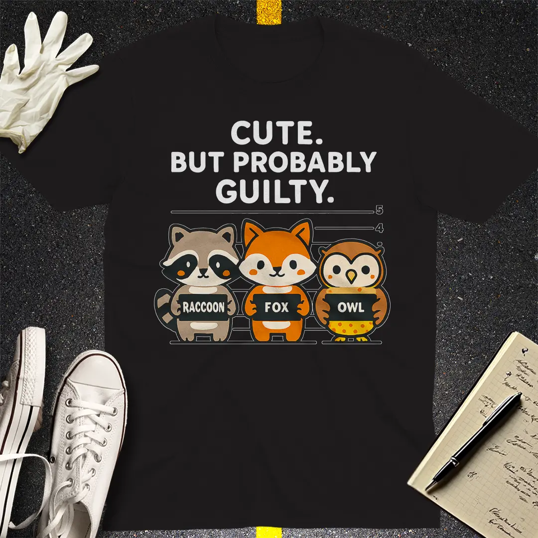Cute But Probably Guilty T-Shirt - Black